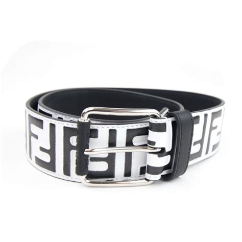 authentic fendi belt white|black and white Fendi belt.